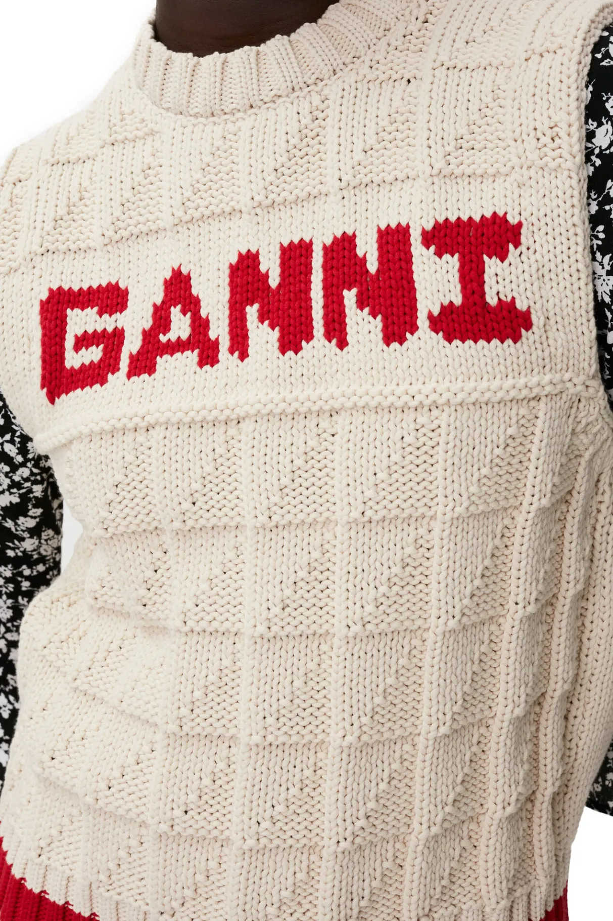 Discount GANNI Cotton Rope Vest Alabaster Gleam