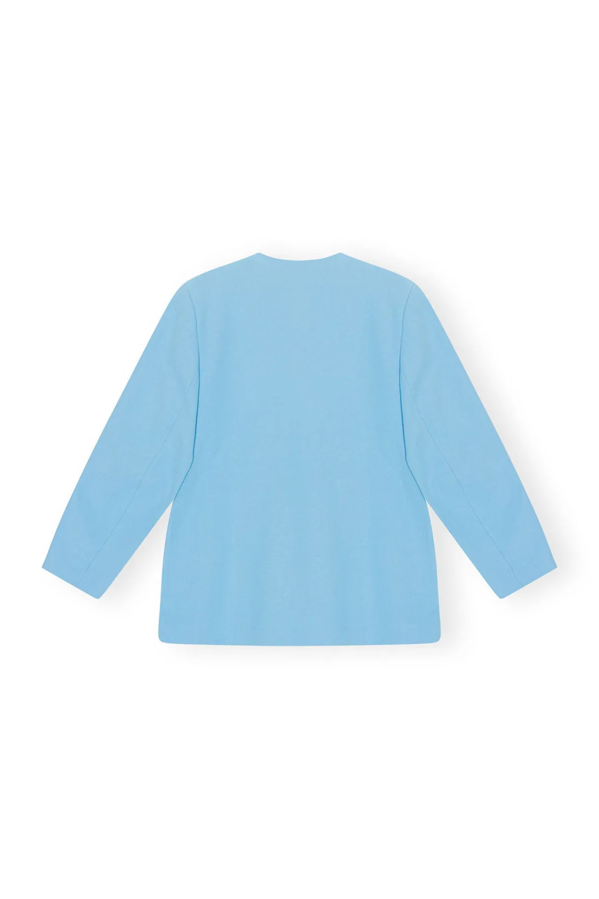 Store GANNI Cotton Suiting Boxy Blazer Ethereal Blue