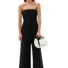 Online GANNI Cotton Suiting Cropped Wide Pants Black