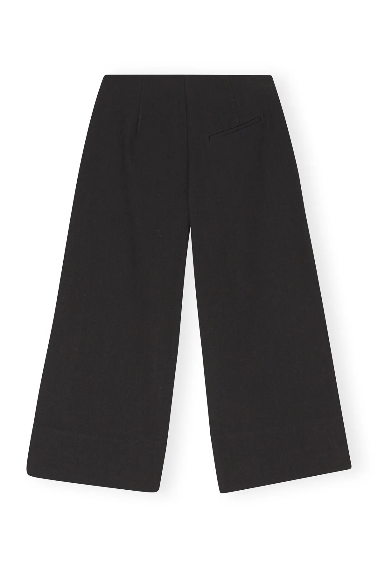 Online GANNI Cotton Suiting Cropped Wide Pants Black