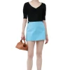 Cheap GANNI Cotton Suiting Mini Skirt Ethereal Blue