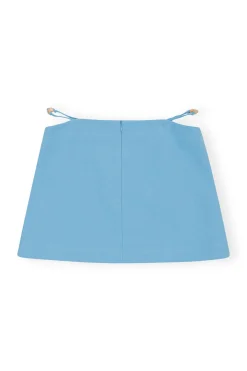 Cheap GANNI Cotton Suiting Mini Skirt Ethereal Blue