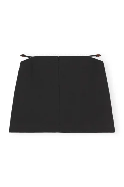 Outlet GANNI Cotton Suiting Mini Skirt Black