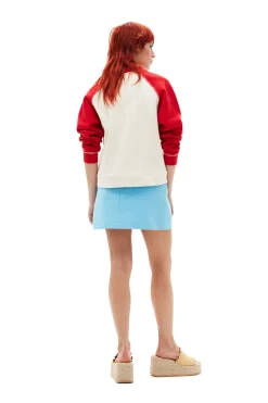 Cheap GANNI Cotton Suiting Mini Skirt Ethereal Blue