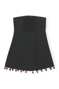 Best GANNI Cotton Suiting Sleeveless Top Black