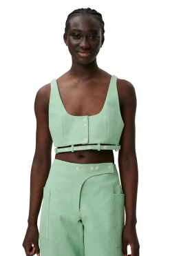 Flash Sale GANNI Cotton Suiting Top Peapod