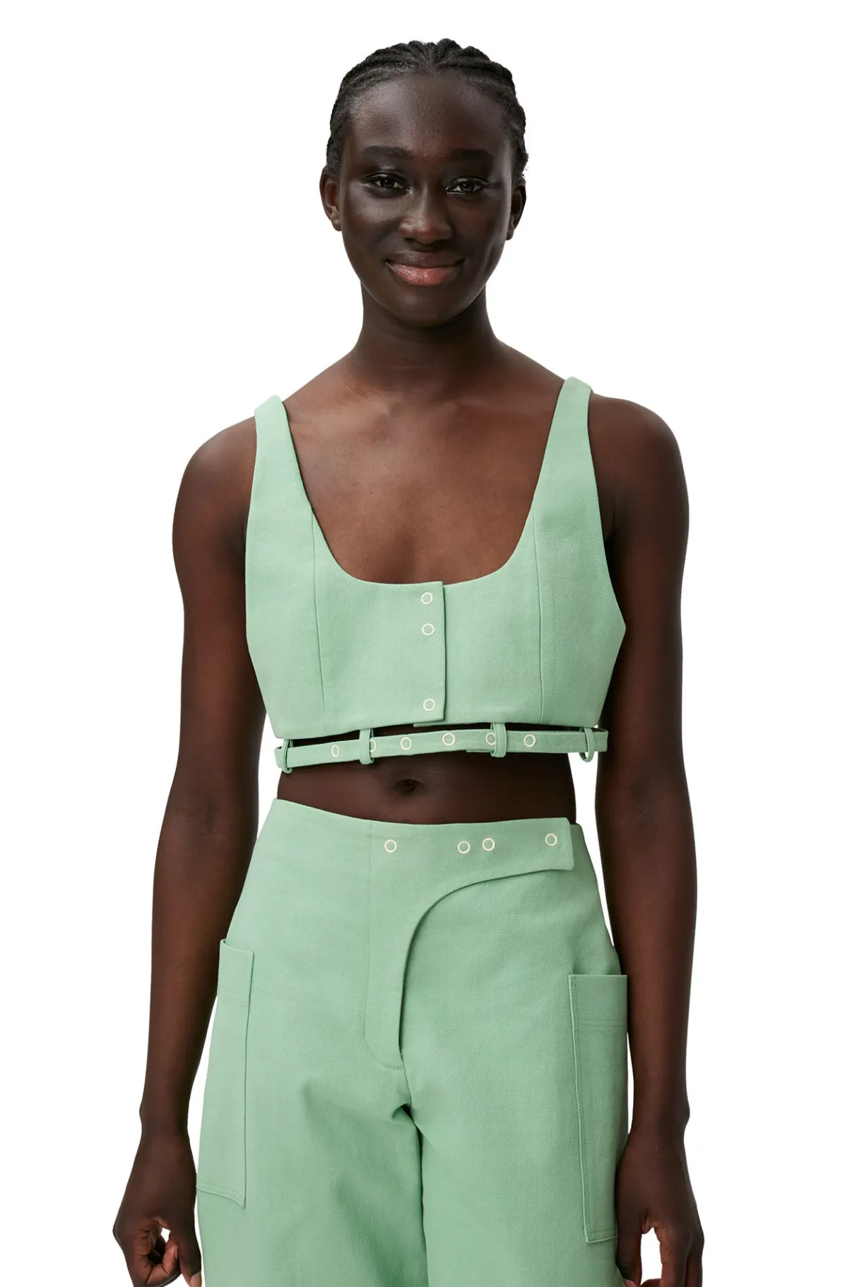 Flash Sale GANNI Cotton Suiting Top Peapod