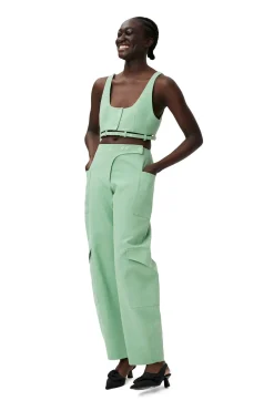 Flash Sale GANNI Cotton Suiting Top Peapod
