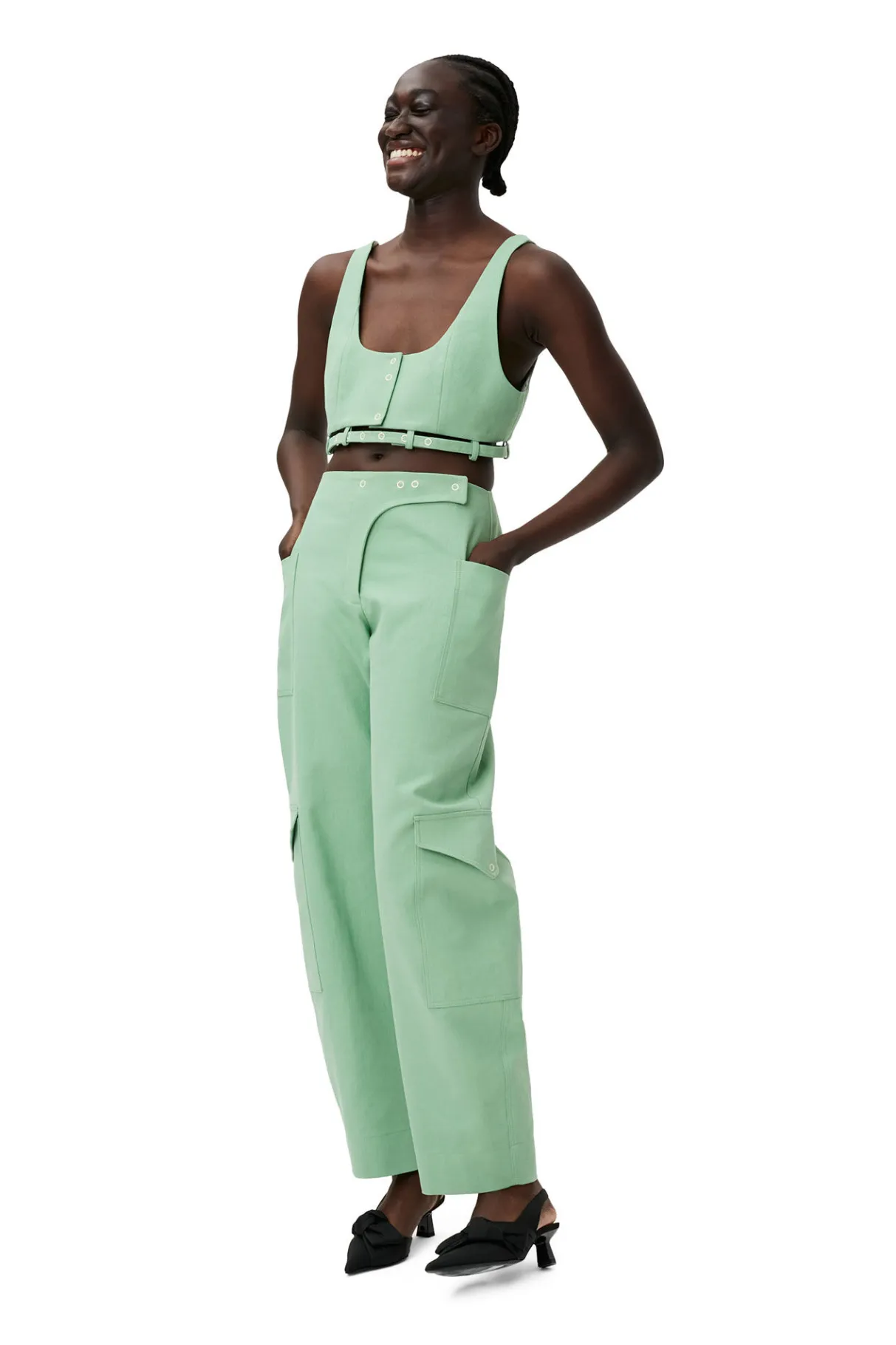 Flash Sale GANNI Cotton Suiting Top Peapod