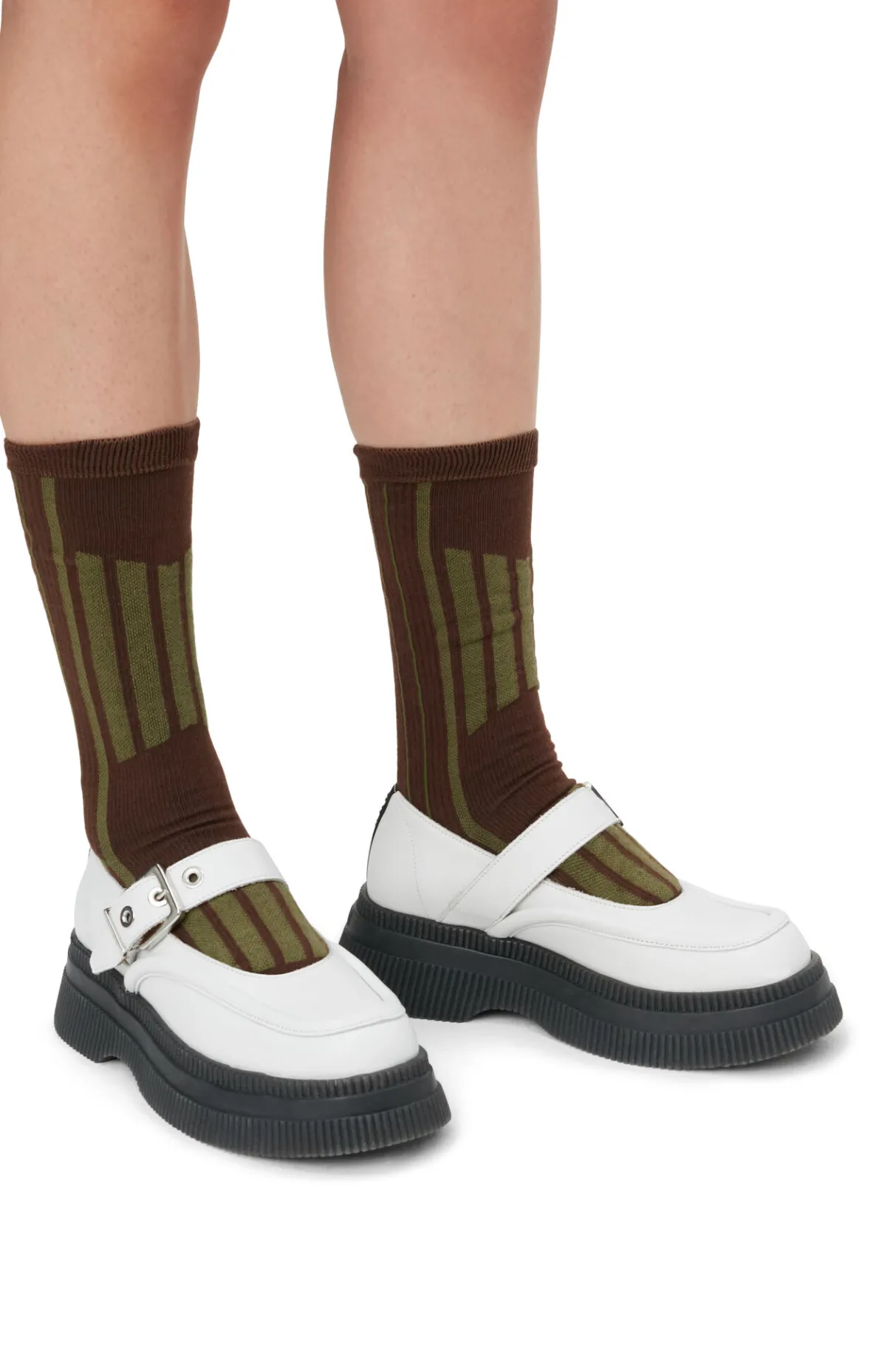 Cheap GANNI Creepers Mary Jane Egret