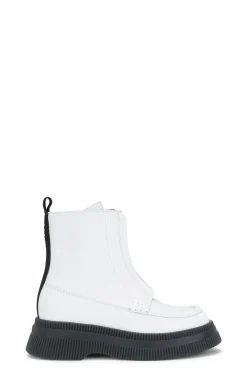 Best Sale GANNI Creepers Wallaby Zip Boots Egret