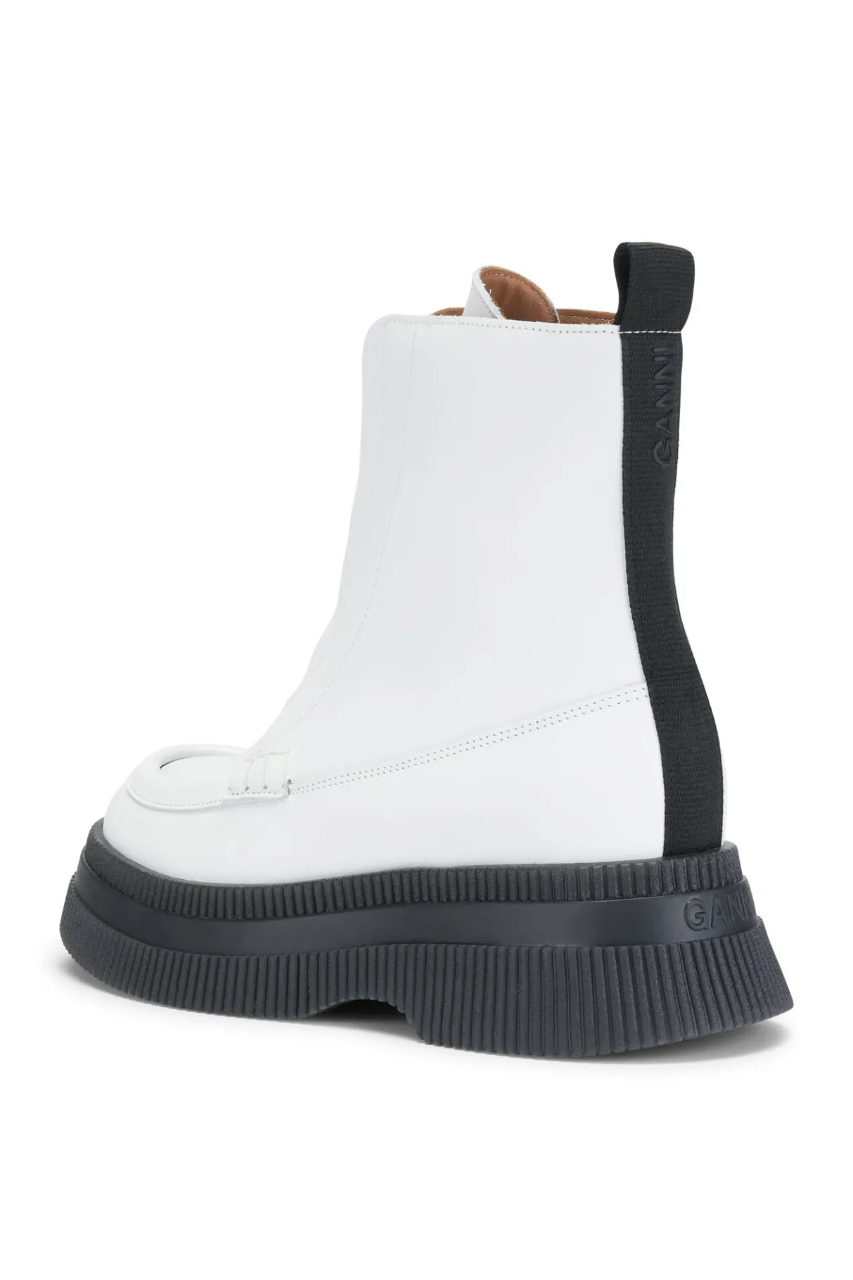 Best Sale GANNI Creepers Wallaby Zip Boots Egret