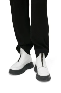Best Sale GANNI Creepers Wallaby Zip Boots Egret