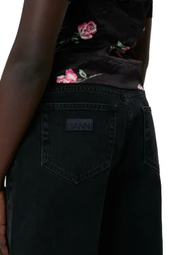 Best GANNI Crinkled Satin Blouse Black