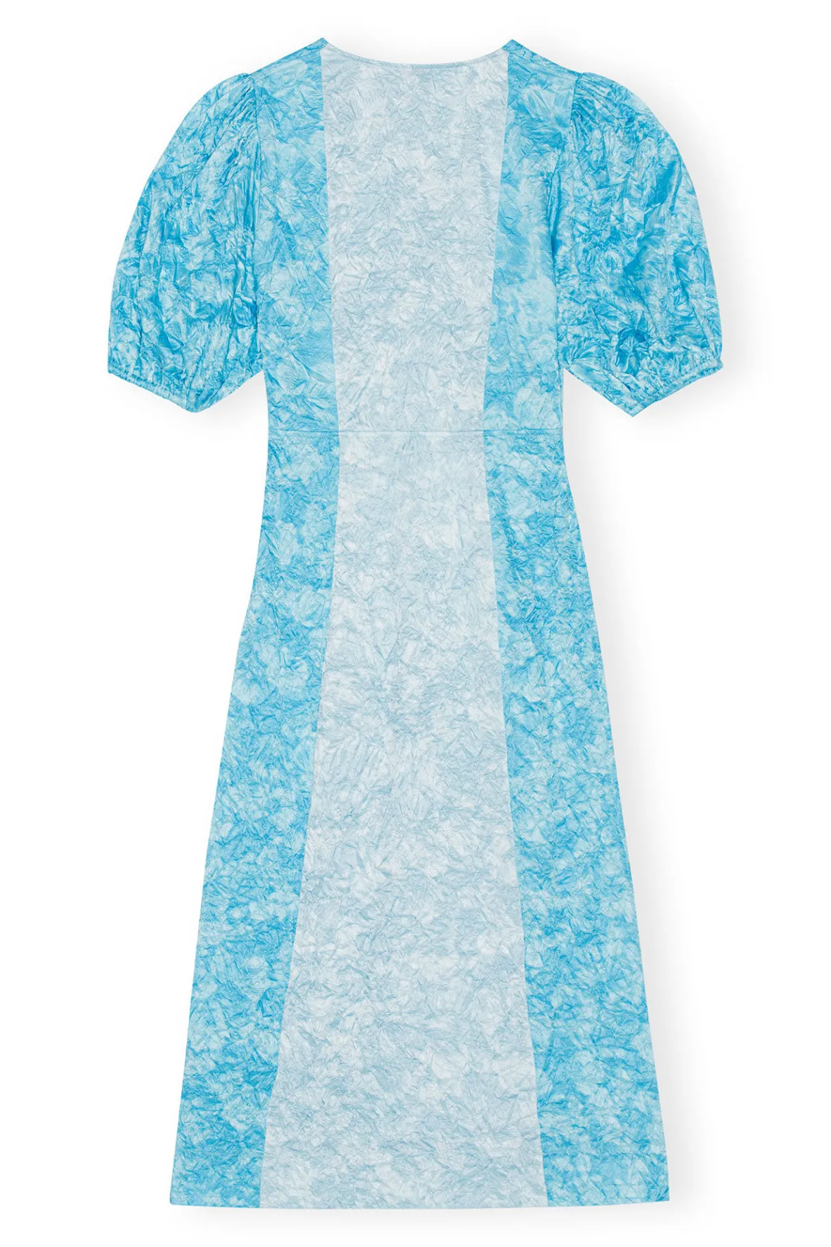 Clearance GANNI Crinkled Satin Midi Dress Ethereal Blue