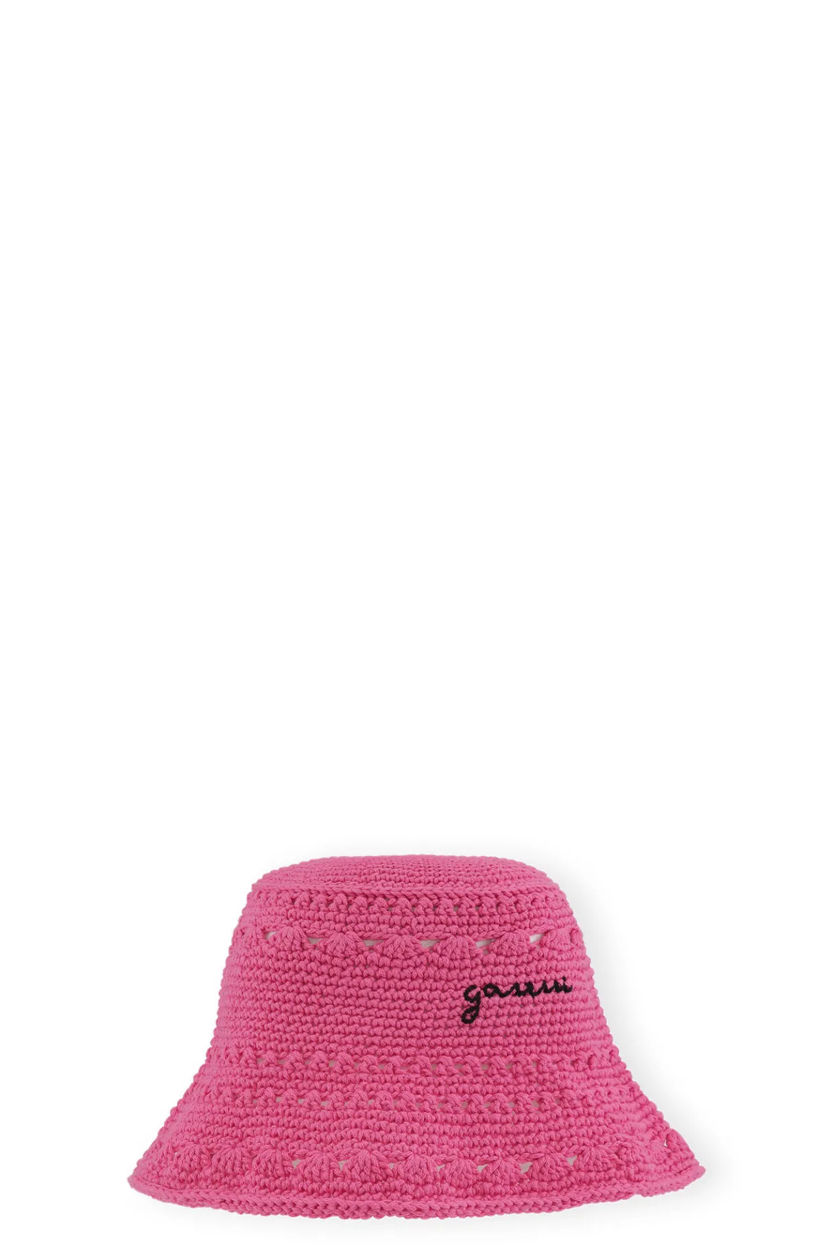 New GANNI Crochet Bucket Hat Shocking Pink