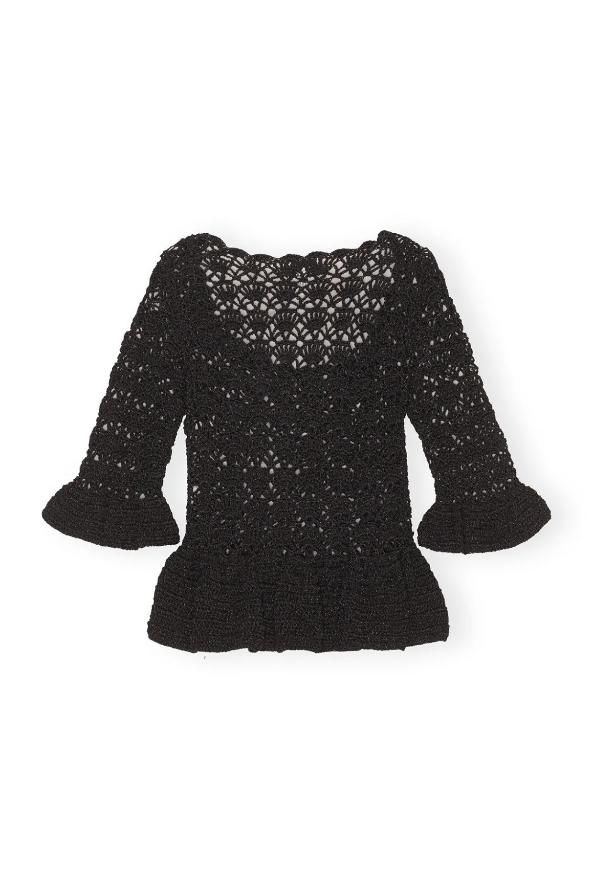 Cheap GANNI Crochet Top Black