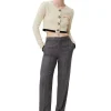 Cheap GANNI Cropped O-Neck Cardigan Alabaster Gleam