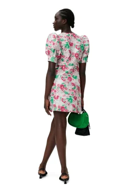 Fashion GANNI 3D Jacquard Mini Dress Sugar Plum