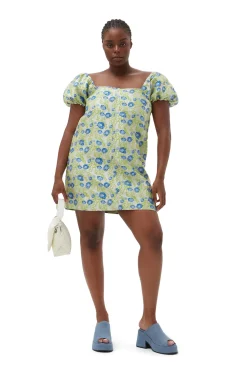 Flash Sale GANNI 3D Jacquard Mini Dress Oyster Gray