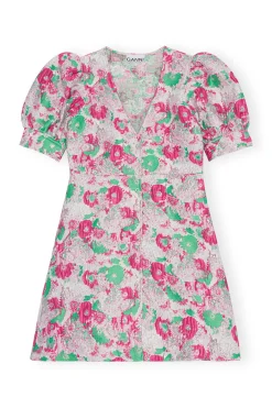 Fashion GANNI 3D Jacquard Mini Dress Sugar Plum