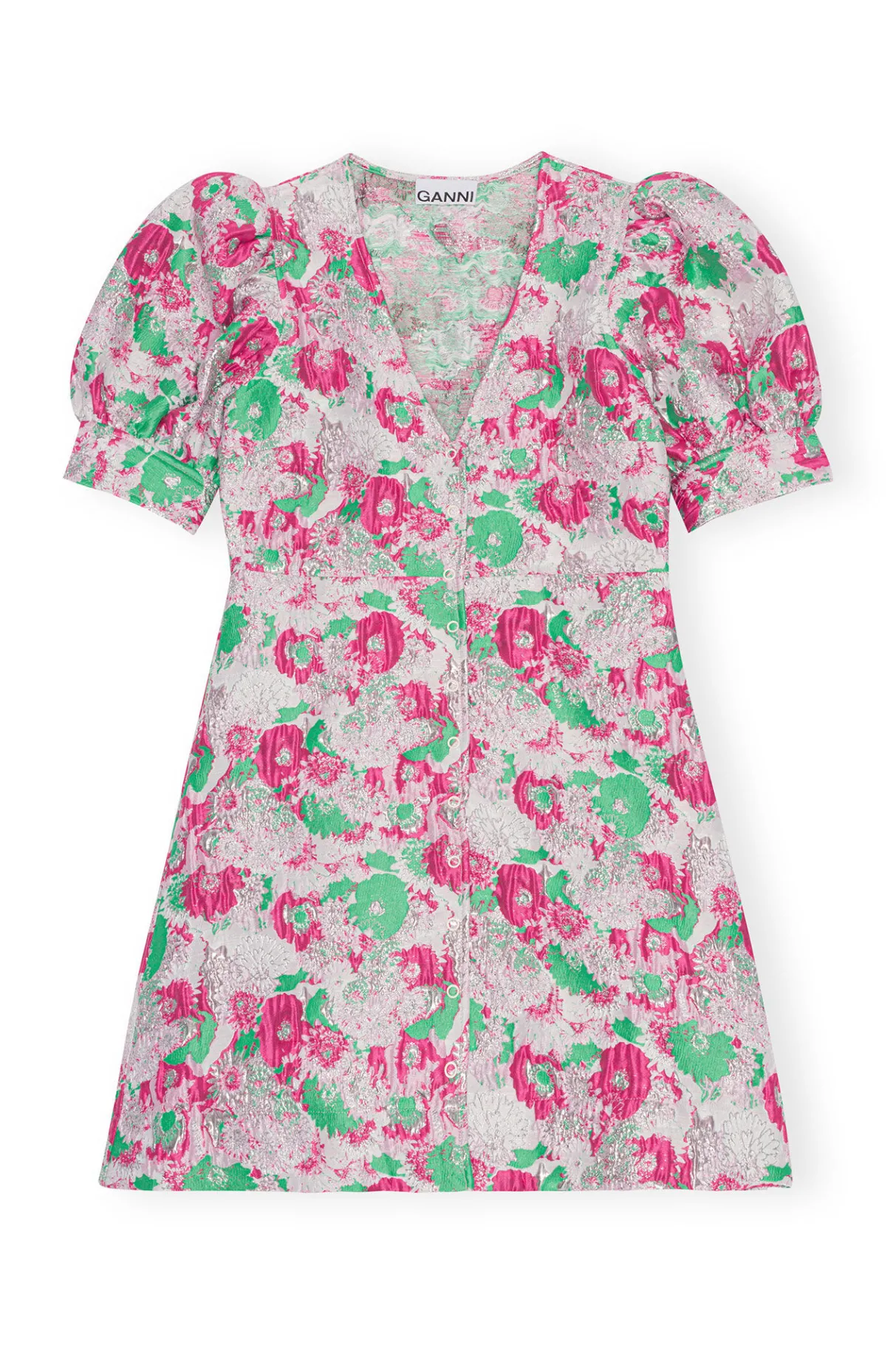 Fashion GANNI 3D Jacquard Mini Dress Sugar Plum