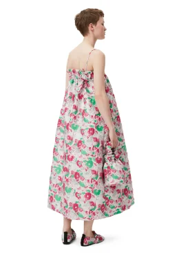 Fashion GANNI 3D Jacquard Strap Dress Sugar Plum