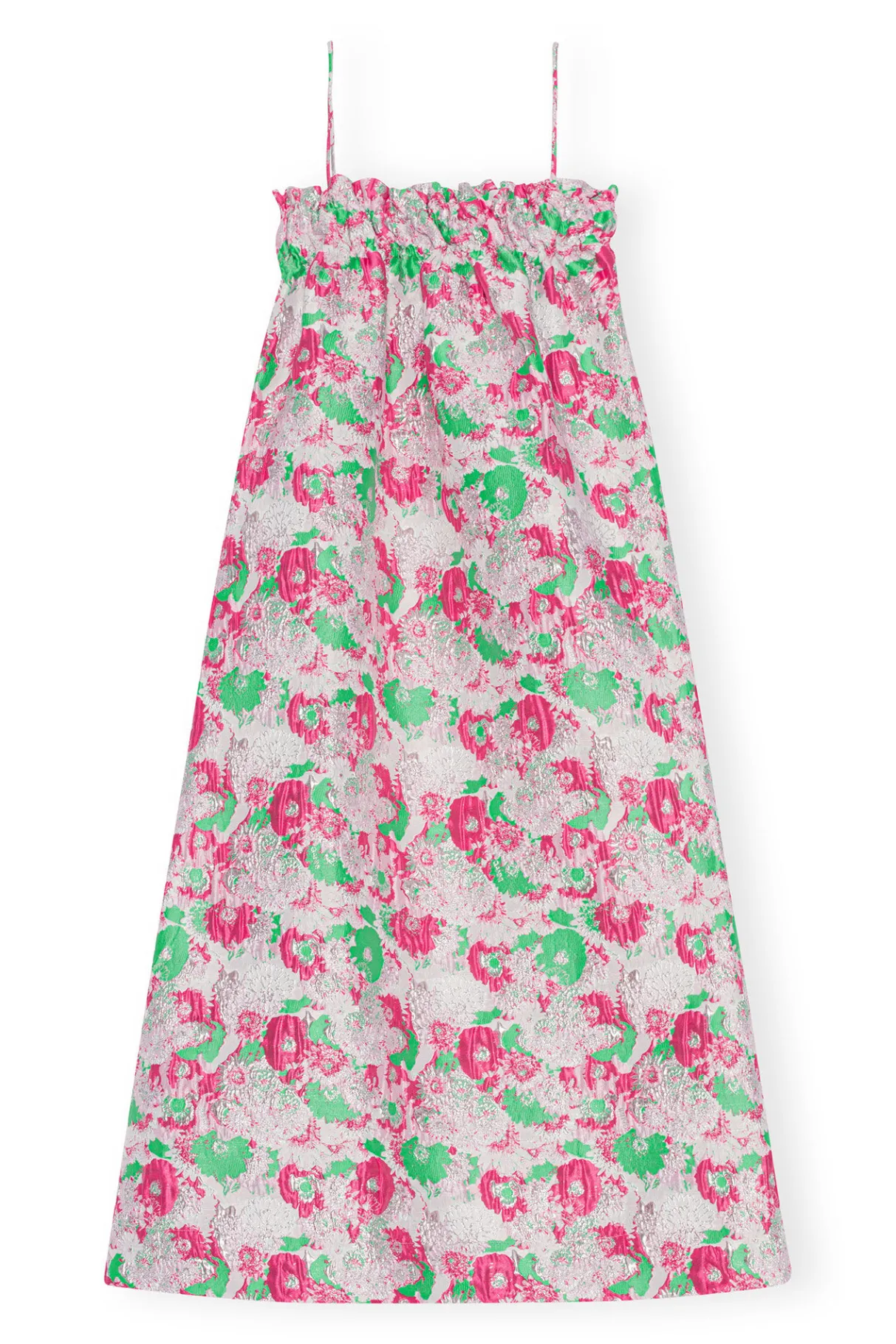 Fashion GANNI 3D Jacquard Strap Dress Sugar Plum