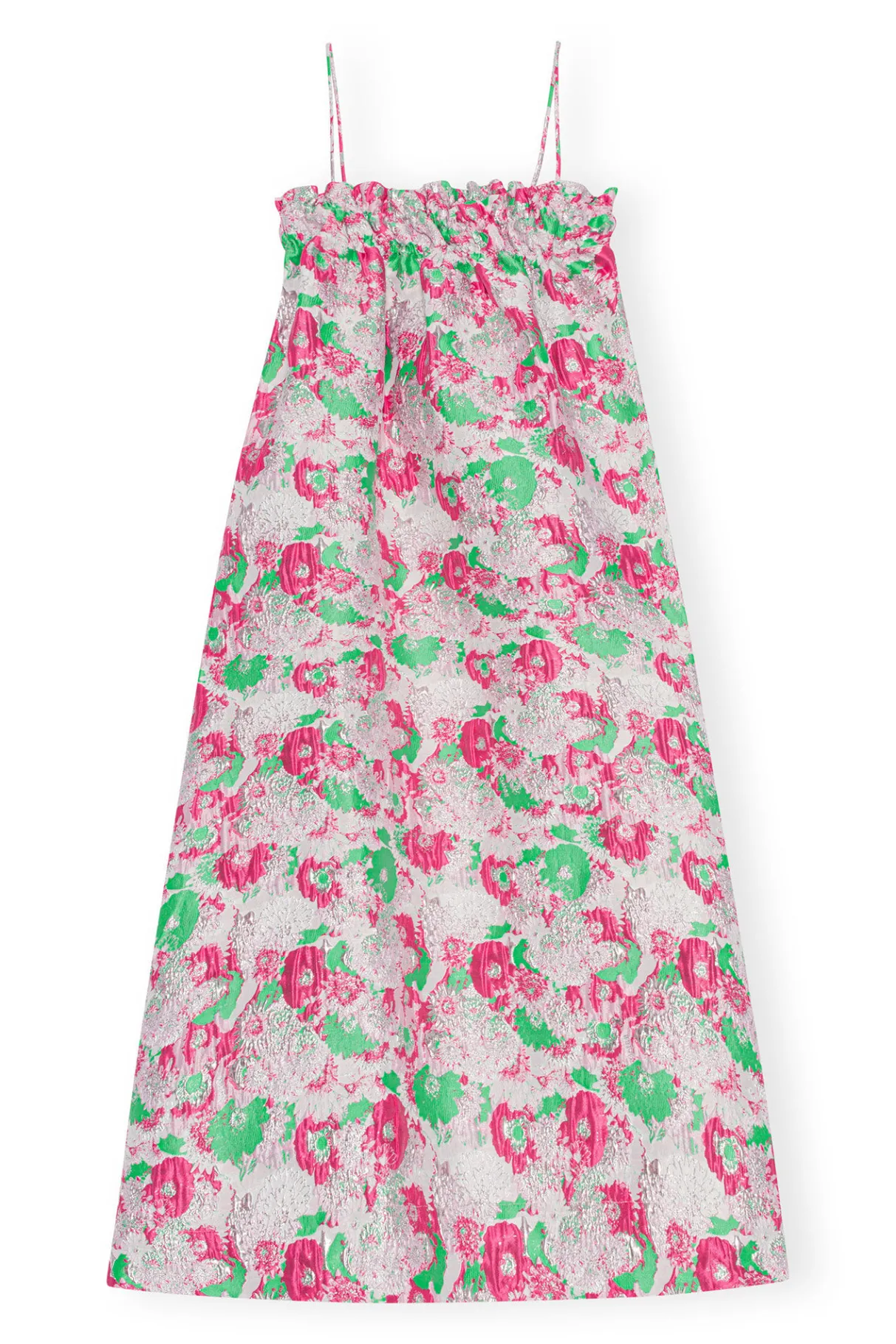 Fashion GANNI 3D Jacquard Strap Dress Sugar Plum