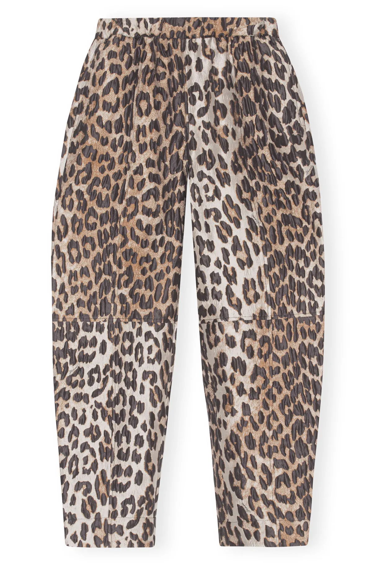 Store GANNI 3D Leopard Jacquard Elasticated Curve Pants Big Leopard Almond Milk