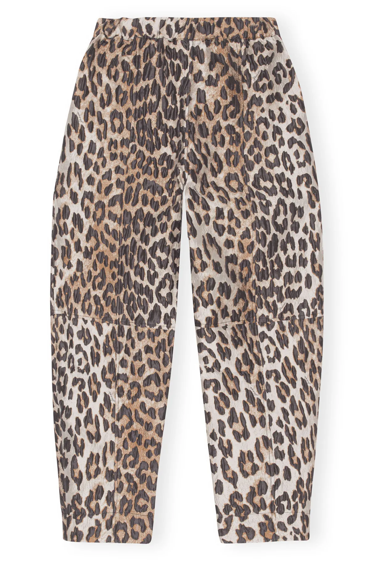 Store GANNI 3D Leopard Jacquard Elasticated Curve Pants Big Leopard Almond Milk