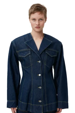 Flash Sale GANNI Denim Fitted Blazer Rinse