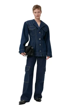 Flash Sale GANNI Denim Fitted Blazer Rinse