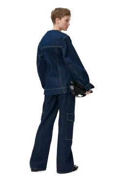 Flash Sale GANNI Denim Fitted Blazer Rinse