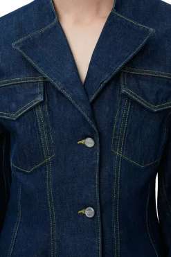 Flash Sale GANNI Denim Fitted Blazer Rinse