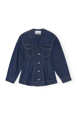 Flash Sale GANNI Denim Fitted Blazer Rinse