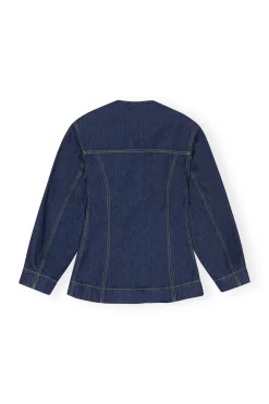 Flash Sale GANNI Denim Fitted Blazer Rinse