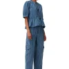 Discount GANNI Denim Peplum Blouse Tint Wash