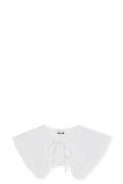 Flash Sale GANNI Detached Cotton Poplin Frill Collar Bright White