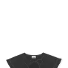 Fashion GANNI Detached Cotton Poplin Frill Collar Black