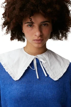 Flash Sale GANNI Detached Cotton Poplin Frill Collar Bright White