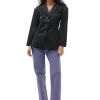 Discount GANNI Double Satin Fitted Blazer Black