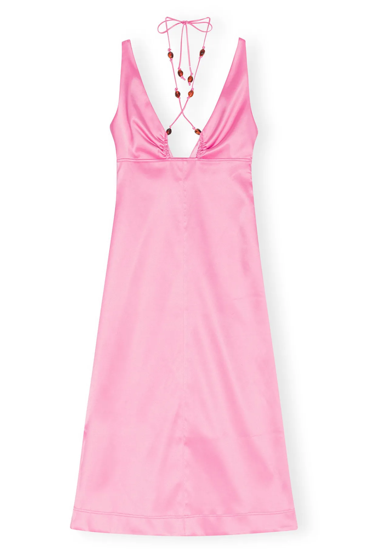 Best GANNI Double Satin Halter-Neck Dress Wild Orchid