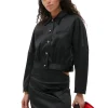 Discount GANNI Double Satin Short Jacket Black