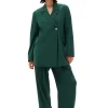 Best Sale GANNI Drapey Melange Blazer Trekking Green