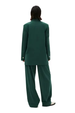 Best Sale GANNI Drapey Melange Blazer Trekking Green