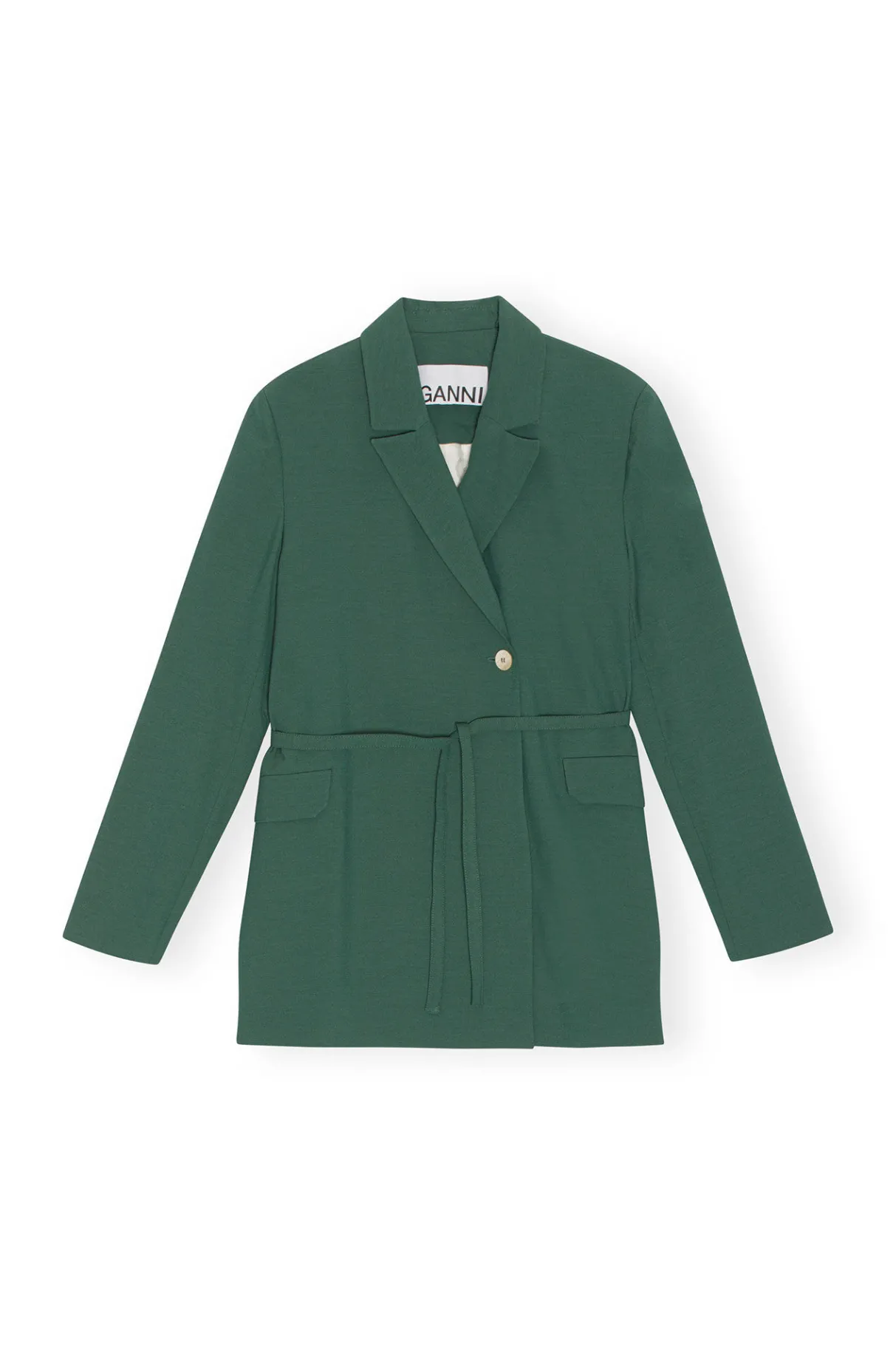 Best Sale GANNI Drapey Melange Blazer Trekking Green