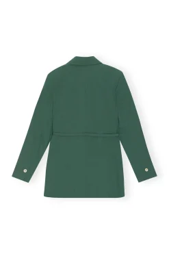 Best Sale GANNI Drapey Melange Blazer Trekking Green