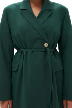 Best Sale GANNI Drapey Melange Blazer Trekking Green