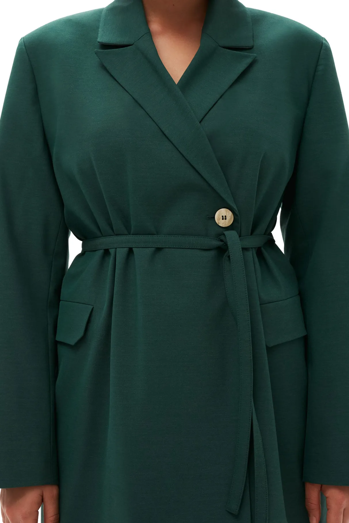 Best Sale GANNI Drapey Melange Blazer Trekking Green